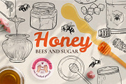 Honey, bees and sugar, a Food Illustration by MuzaInspires (Thumbnail 1 of 8)
