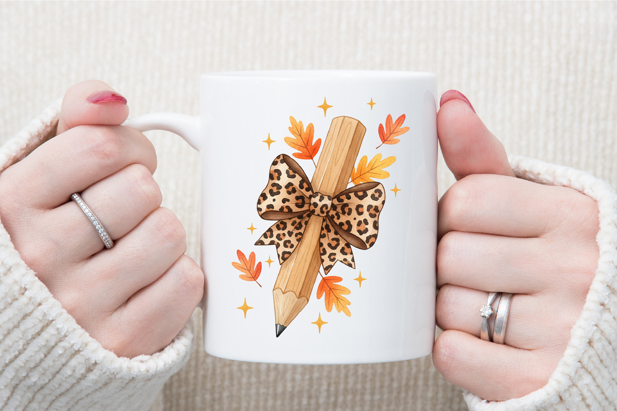 AutumnTeacher Pencil Bow PNG, an Illustration by Sublimation Artist (Photo 4 of 9)
