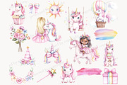 Rainbow Unicorn Clipart, an Animal Illustration by GlamArtZhanna (Thumbnail 4 of 6)