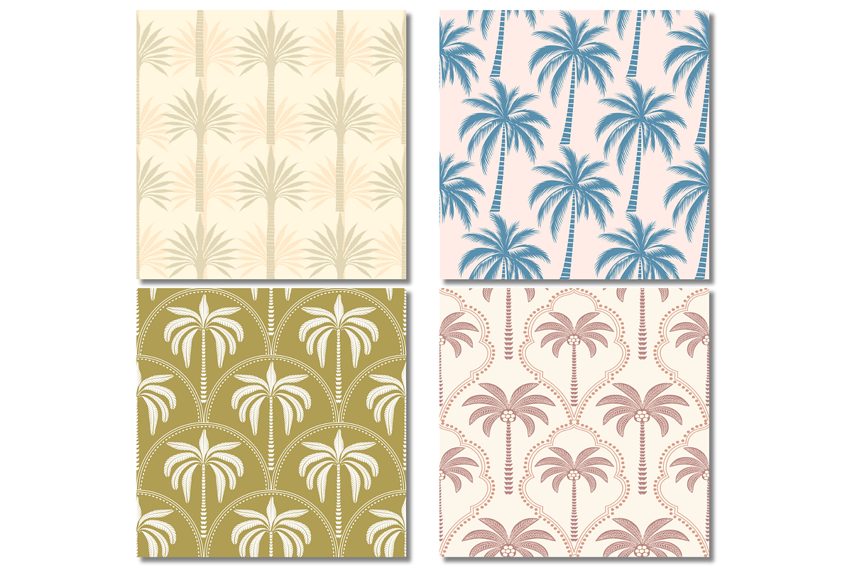 Palm Tree Tropical Seamless Patterns, a Pattern Graphic by wind mill (Photo 3 of 3)