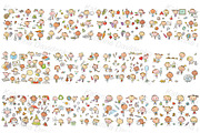 Doodle cartoon happy kids big bundle, an Animal Illustration by Bubert Art (Thumbnail 2 of 5)