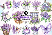 Watercolor Spring Lilac Flower PNG, a Seasonal Illustration by Canvas Craft (Thumbnail 1 of 3)