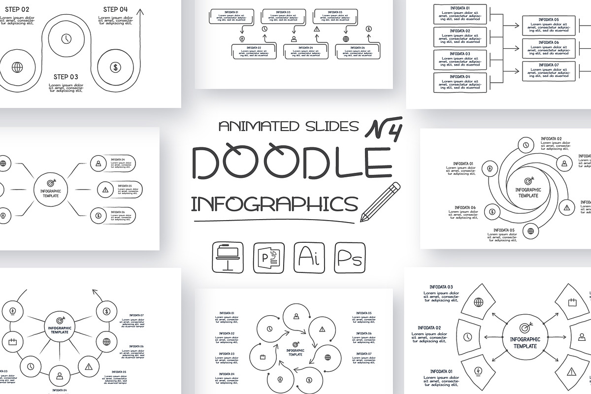 Doodle animated infographics 4