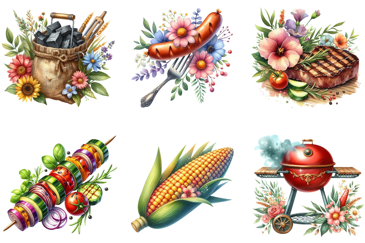 Summer Barbecue Day Clipart, a Seasonal Illustration by DreamArtGraphic (Photo 4 of 4)
