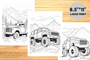 Truck Coloring Book for Kids 8-12, a Transportation Illustration by LA Design (Thumbnail 4 of 9)