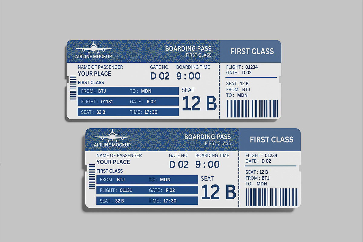 Boarding Pass Mockup, a Product Mockup by lamorastudio (Photo 12 of 13)