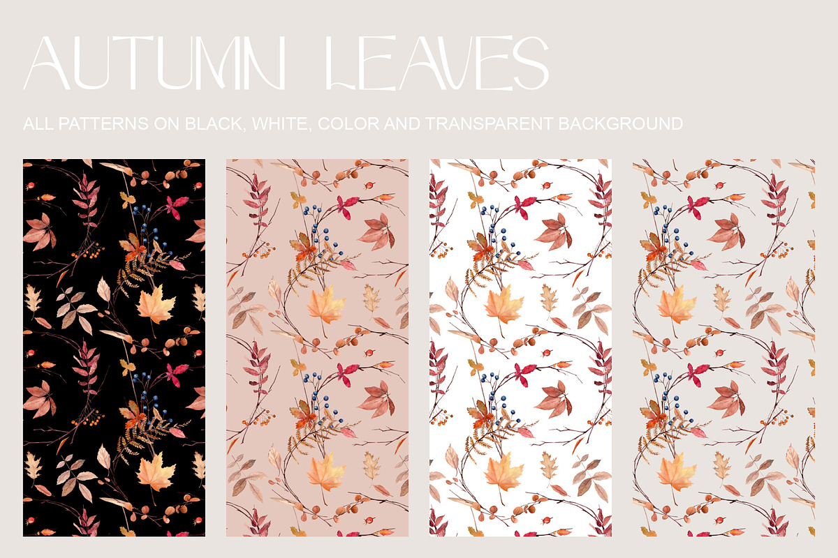 Autumn Leaves Set Illustrations, a Seasonal Illustration by NataliArkushArt (Photo 10 of 12)