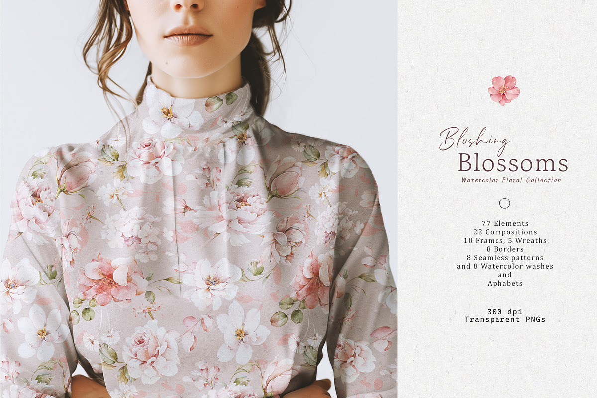 Watercolor Blush Flowers, a Decorative Illustration by Damian Roh (Photo 5 of 15)