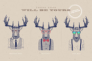 Hipster Deer Characters, a Work Illustration by blauananas (Thumbnail 8 of 8)