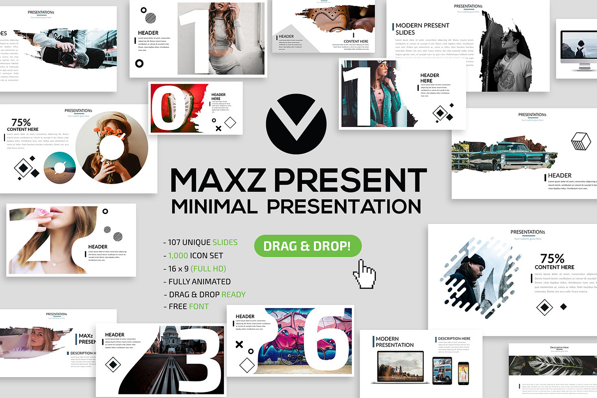 Maxz Minimal Powerpoint templates, a Presentation Template by Graphicgo (Photo 1 of 11)