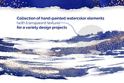 Sapphire & Gold abstract clipart, a Texture Graphic by My Wondercolor (Thumbnail 2 of 7)