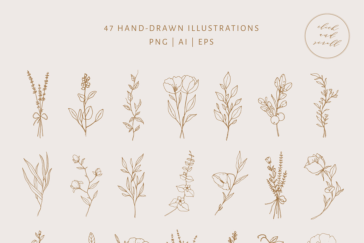 Vol. 2 Botanical hand - drawn logos preview 2
