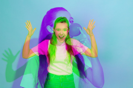 Multiple portrait with glitch duotone effect, a Person Photo by Volodymyr Melnyk
