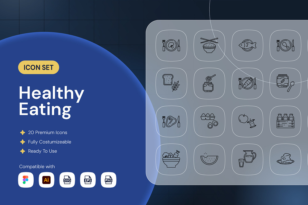 Healthy Eating Icon, an Outline Icon by Nathaya Studio (Photo 1 of 2)