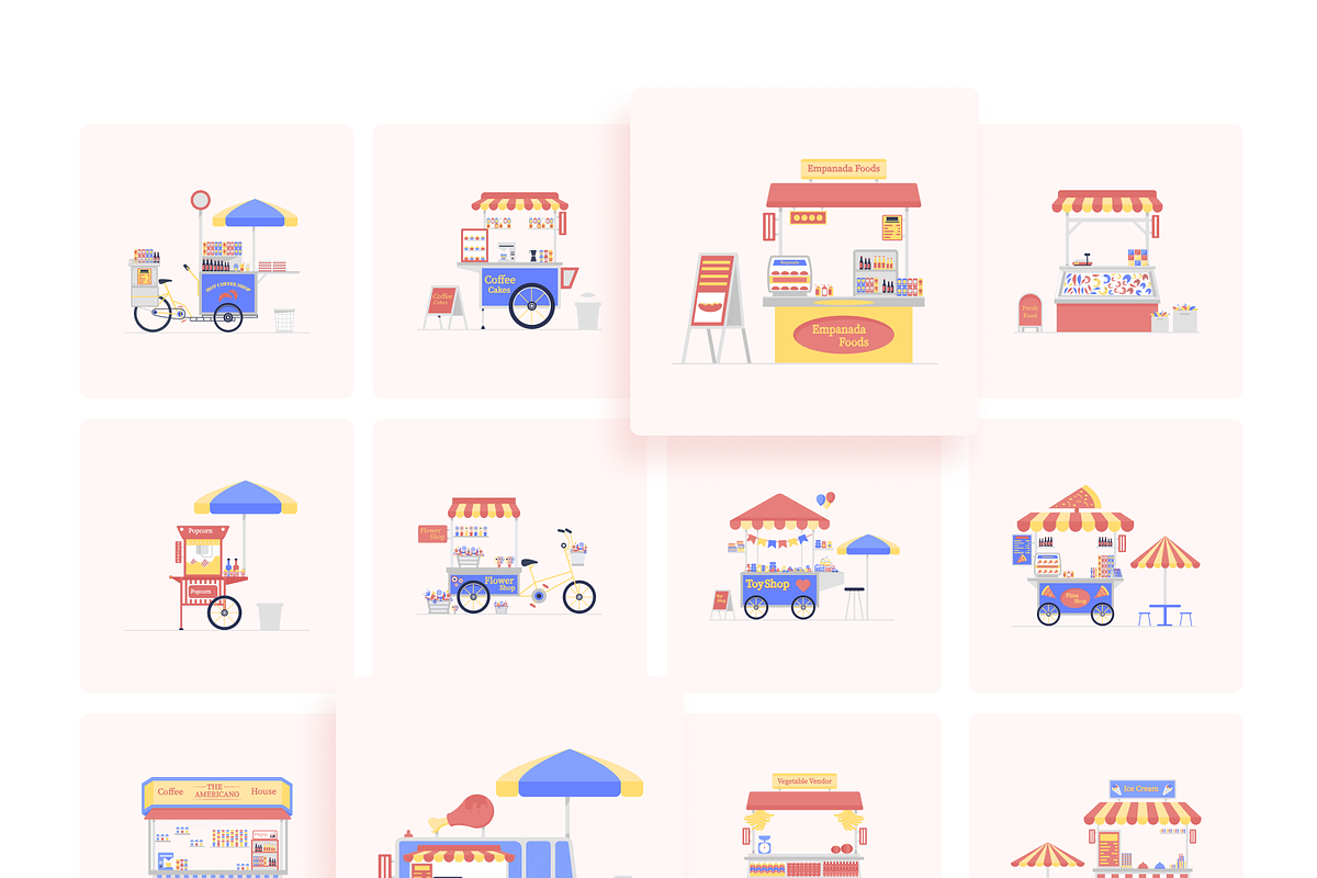 Food Stall Vector Set, a Duotone Icon by Brickclay (Photo 5 of 5)