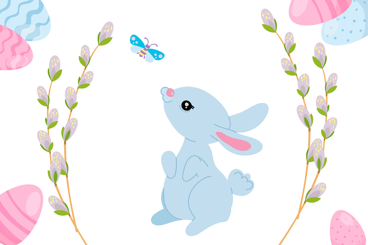 Happy Easter vector set, an Animal Illustration by EshaStudio (Photo 3 of 4)