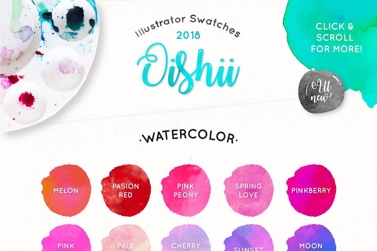 Oishii Watercolor for Illustrator, an Object Graphic by TeamBelly Creative Studio (Photo 2 of 4)