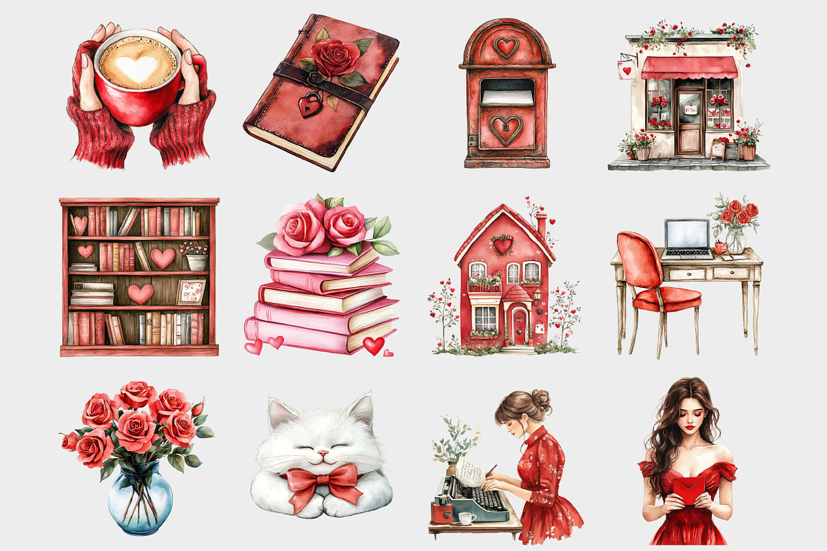 Watercolor Planner Girl Clipart, a Seasonal Illustration by Design Market (Photo 2 of 4)
