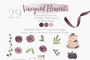 Watercolor Vineyard Elements, an Illustration by Momo Studio (Thumbnail 7 of 16)