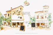 Tuscan clipart Italian watercolor, a Decorative Illustration by Patishop Art (Thumbnail 3 of 11)
