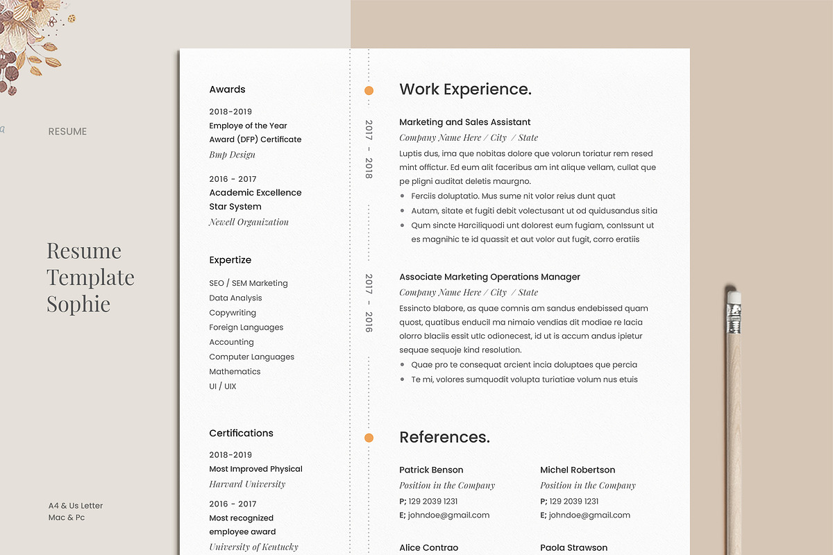 Resume Template Greta, a Resume Template by Estartshop (Photo 3 of 7)