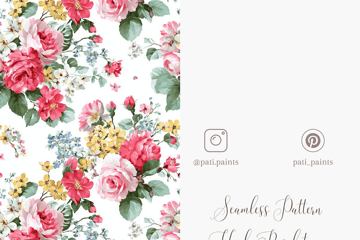 Vintage Floral Seamless Pattern, a Pattern Graphic by Pati Charm Studio (Photo 5 of 6)