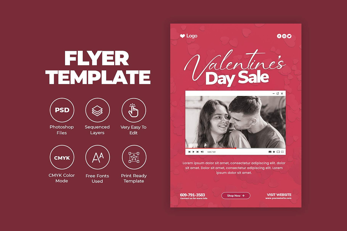 Valentine's Day Modern Flyer, a Flyer Template by Saman Osama (Photo 1 of 3)