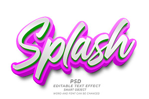 Splash PSD 3D Editable Text Effect, a Layer Style Add-On by TrueVector