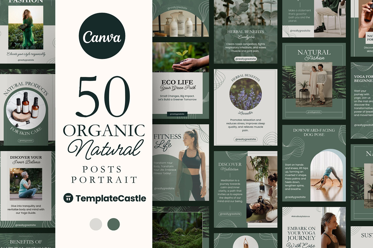 50 Natural Posts Portrait Canva, a Templates & Theme by TemplateCastleStore (Photo 1 of 9)