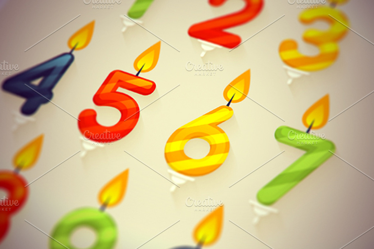Colored Glossy Birthday Cake Candles