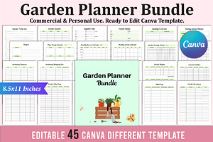 Garden Planner Bundle For Canva KDP