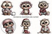 Whimsical Christmas Owl Clipart, an Illustration by OK Design (Thumbnail 2 of 6)