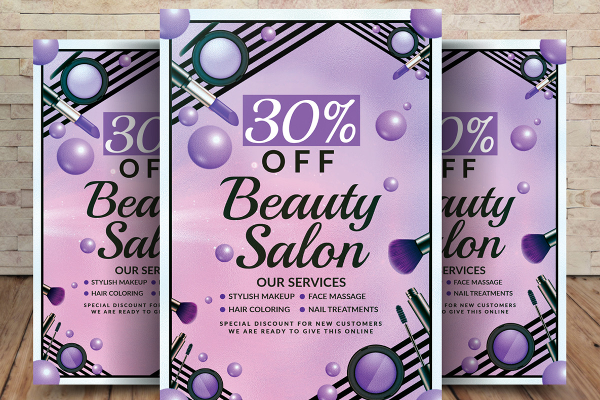 Elegant Beauty Salon Flyer Template, a Graphic by graphicforest (Photo 1 of 3)