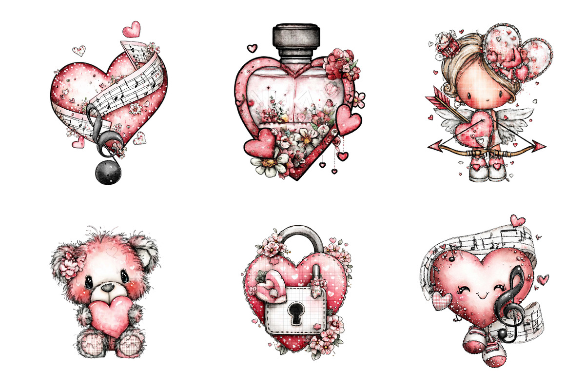 Valentine's Sublimation Clipart, an Illustration by Design Market (Photo 3 of 5)