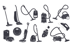 Vacuum cleaners black icons, an Object Illustration by YummyBuum