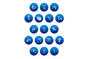 Blue icons with white sportsmen, a Duotone Icon by Vector Tradition (Thumbnail 2 of 3)