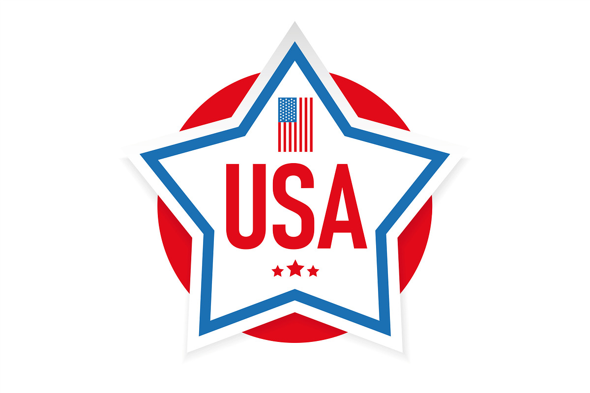 USA flag stripes and star symbol, an Illustration by Lin´s