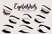 Eyelashes 8 vector illustrations, an Illustration by esylvia (Thumbnail 1 of 2)