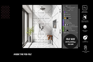 Wall&Floor Mockup Shower Scene SM242