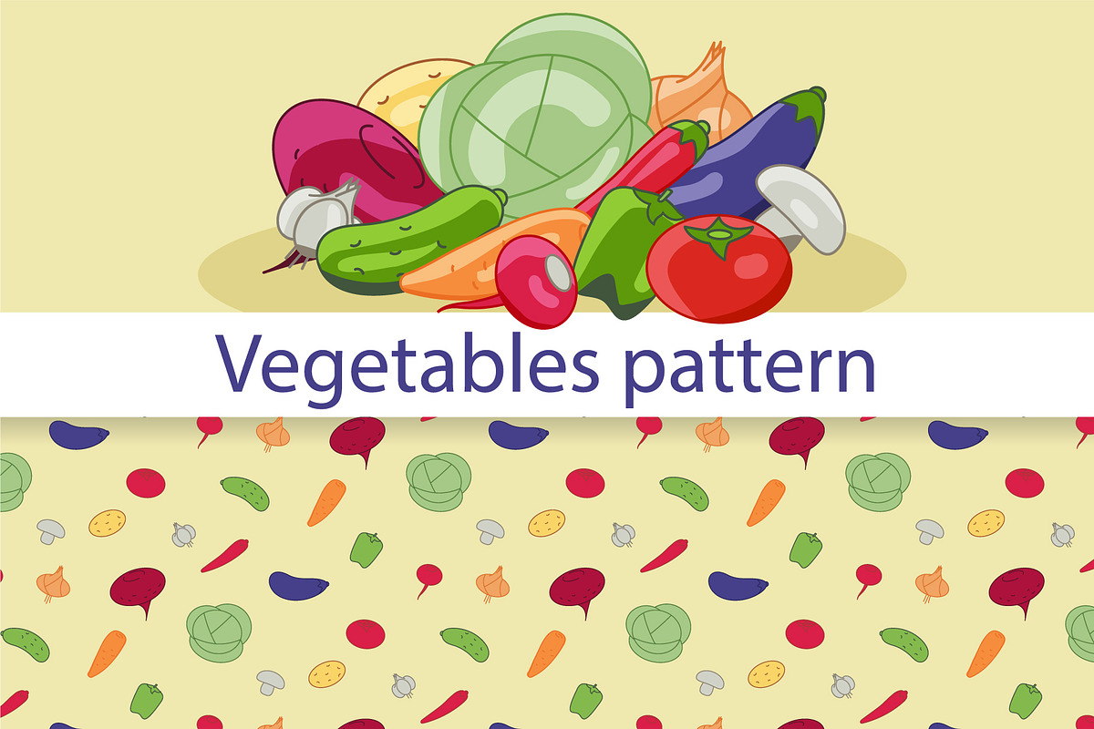 Vegetables Seamless Pattern, a Pattern Graphic by Plaid4You (Photo 1 of 5)