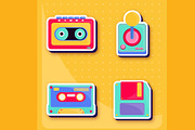 90s Retro Sticker Set, a Templates & Theme by studiogstock (Thumbnail 3 of 4)