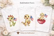 Patriotic Dino Sublimation, an Illustration by Artnoy (Thumbnail 7 of 8)