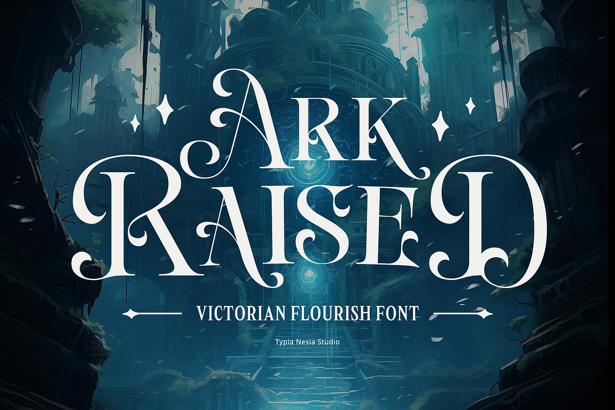 Ark Raised - Fantasy Novel Game, a Serif Font by Typia Nesia (Photo 1 of 13)