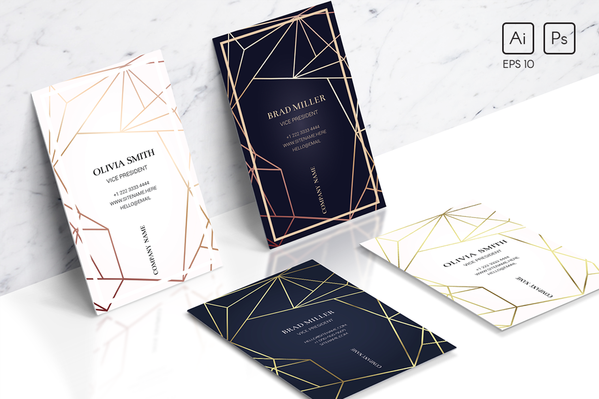 Geometric business card template, a Business Card Template by ARg Design (Photo 1 of 6)