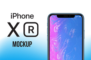 iPhone XR Blue Mockup