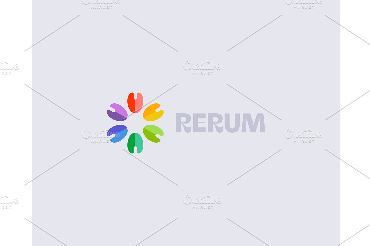 A flower logo from colorful shapes