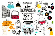 Home Decor and Interior Doodles, a Decorative Illustration by Adiemus (Thumbnail 1 of 4)
