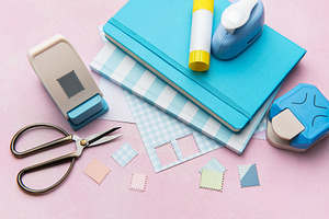 Craft supplies for creative paper projects with punch, an Arts & Entertainment Photo by Olena Rudo