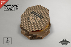 Octagon Pizza Box Packaging Mockup