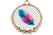Watercolor Feather Clipart, an Illustration by DreamArtGraphic (Thumbnail 5 of 8)